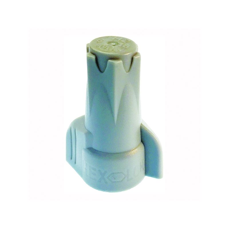 Gardner Bender Hex-Lok 19-2H2 Wire Connector, 14 to 6 AWG Wire, Copper Contact, Thermoplastic Housing Material, Gray Gray