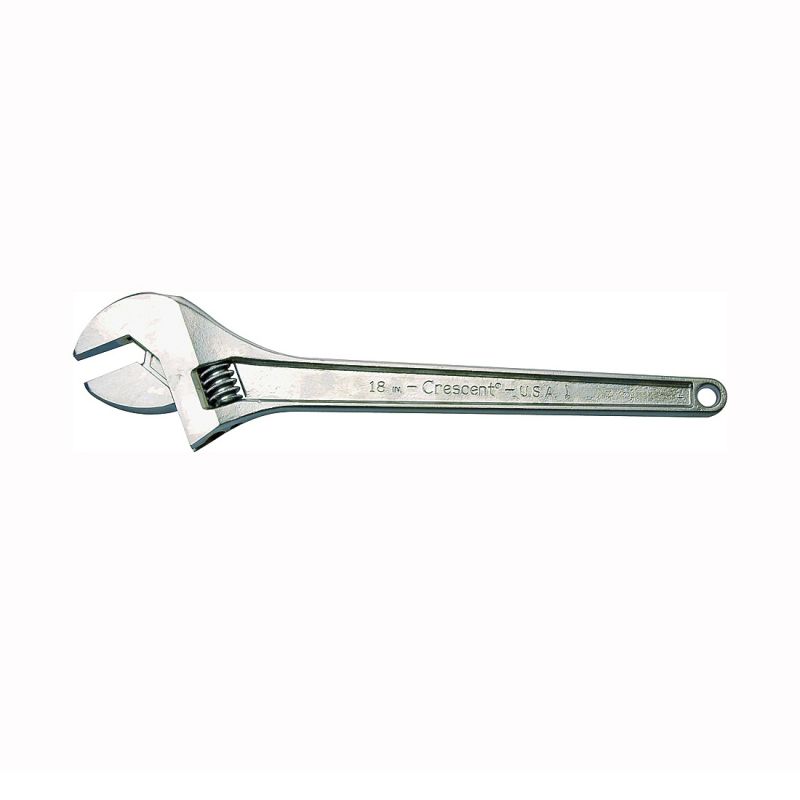Crescent AC118 Adjustable Wrench, 18 in OAL, 2.063 in Jaw, Steel, Chrome, I-Beam Handle