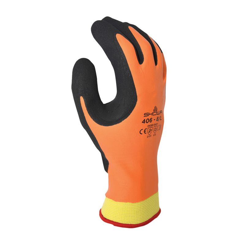 Showa 406L-08.RT Gloves, L, Orange L, Orange