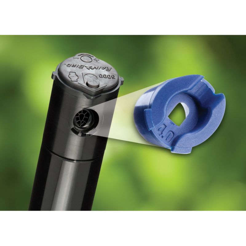 Rain Bird 5000 CP 5000 NP Non-Potable Pop-Up Rotor Sprinkler, 3/4 in Connection, FNPT, 4 in H Pop-Up, Adjustable Nozzle Black