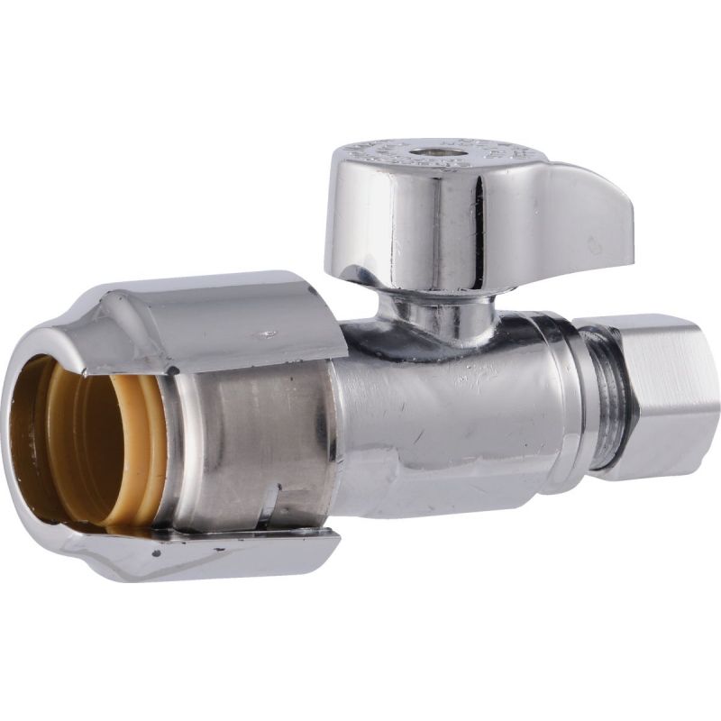 SharkBite Low Lead Brass Straight Stop Valve 1/2 In. X 3/8 In. Compression