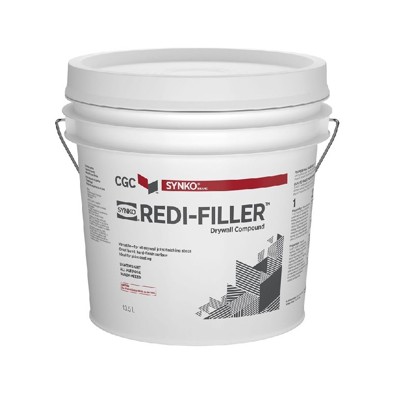 Synko Redi-Filler 330014 Drywall Compound, Paste, Off White, 13.5 L Off White