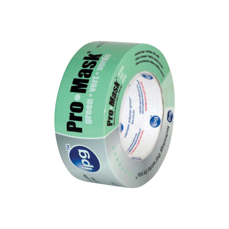 IPG 5804-1.5 Masking Tape, 60 yd L, 1.4 in W, Crepe Paper Backing, Light Green Light Green