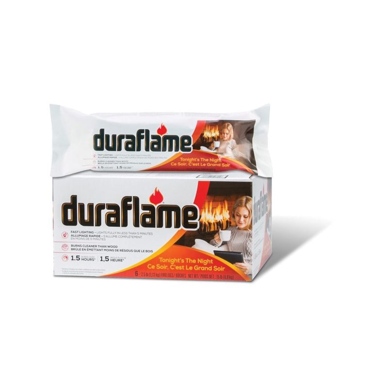 Duraflame 7184N Fire Log, 1.5 hr Burn Time, 2.5 lb