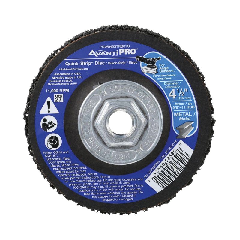 Avanti Pro PNW045STRB01G Quick-Strip Disc, 4-1/2 in Dia, 5/8-11 Arbor