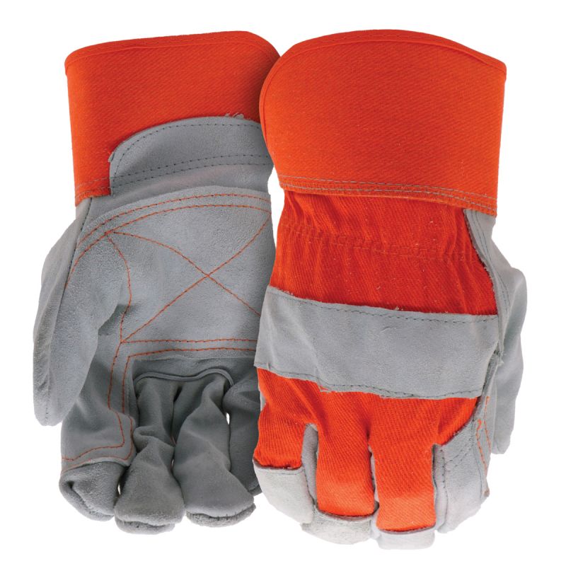 Boss Guard Series B71031-L Gloves, L, 8 to 8-3/8 in L, Wing Thumb, Safety, Canvas, Orange L, Orange