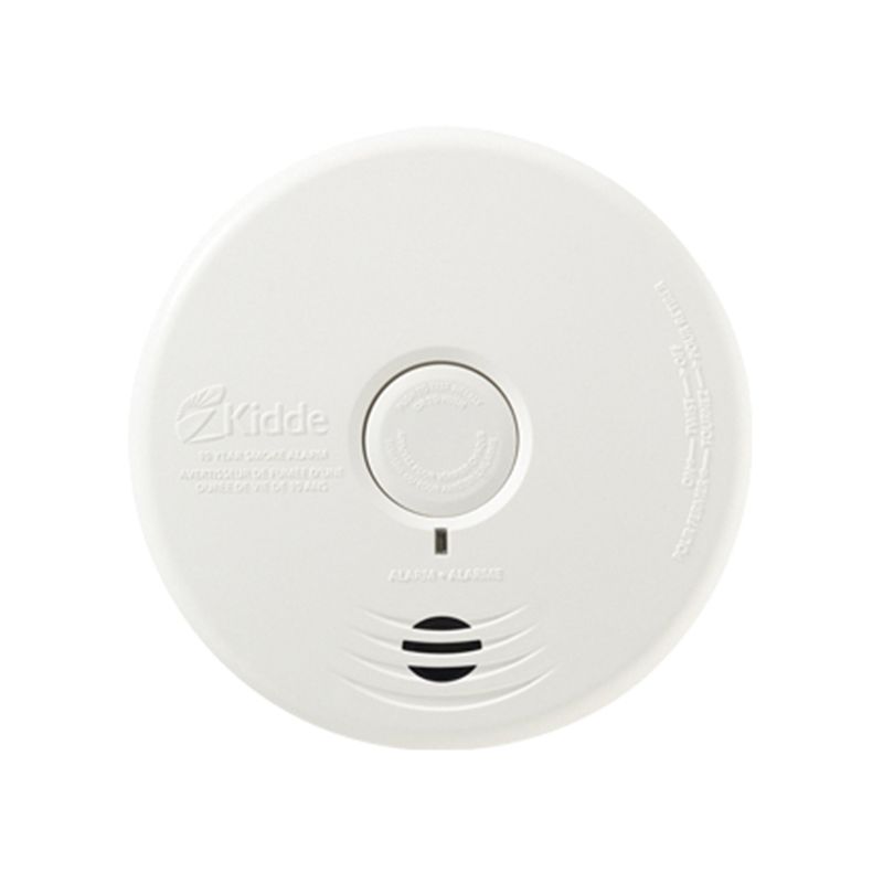 Kidde P3010K-CA Smoke Alarm, 120 V, Photoelectric Sensor, 10 ft Detection, 85 dB, Alarm: Audio, White White