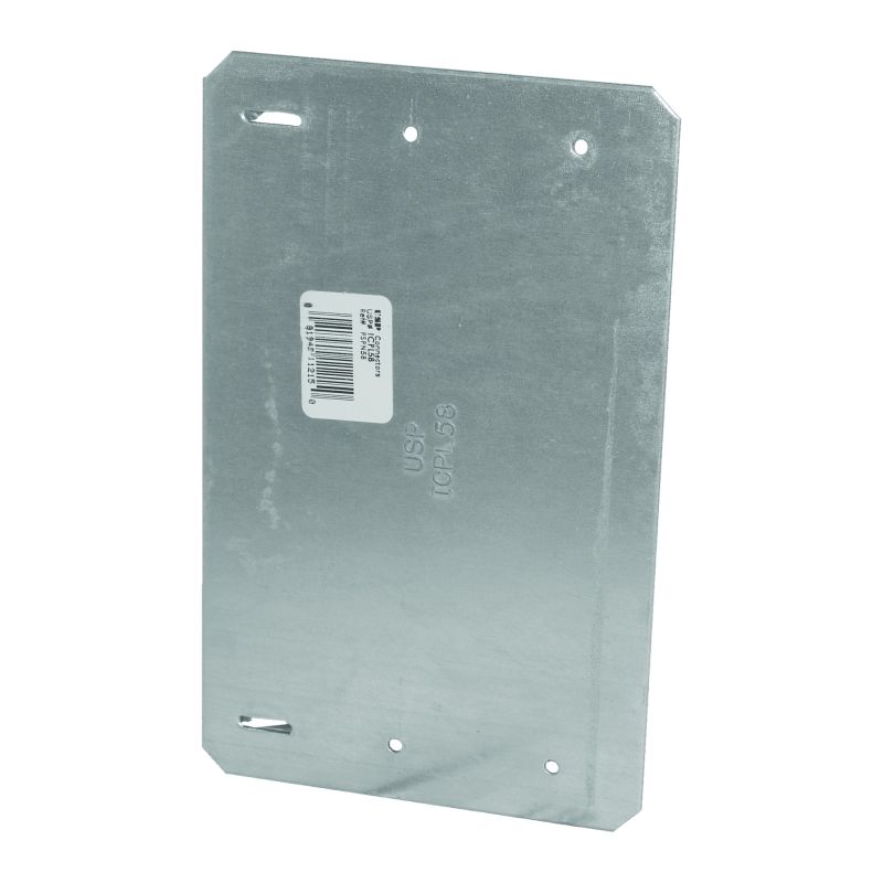 MiTek ICPL Series ICPL58-TZ Protection Plate, 5 in L, 8-1/16 in W, 1/16 in Thick, Aluminum, Zinc (Pack of 50)