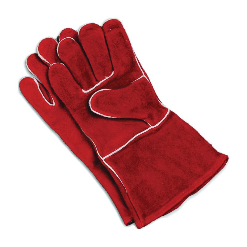 Imperial KK0159 Fireplace Gloves, Cowhide Leather Lining, Cowhide Leather, Red Red