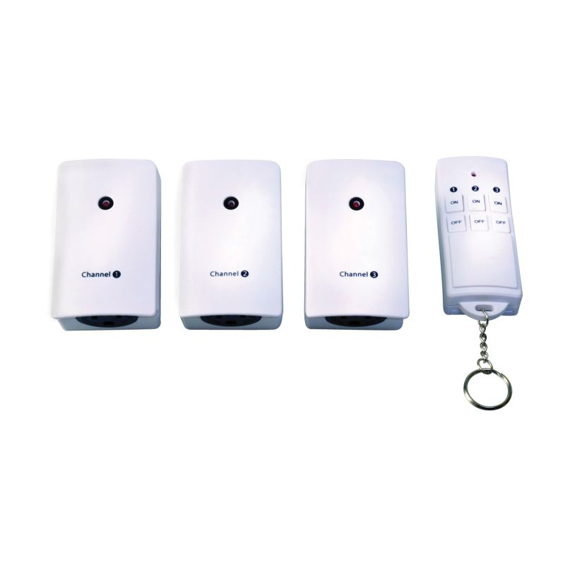 Woods 13569 Wireless Remote Control, 15 A, 125 V, 1875 W, CFL, LED Lamp, White White