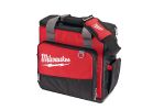 Milwaukee 48-22-8210 Jobsite Tech Bag, 11 in W, 17 in D, 17 in H, 53-Pocket, Polyester, Black/Red Black/Red