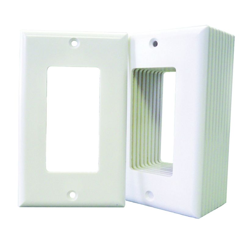Eaton 2151W-JP Wallplate, 4-1/2 in L, 2-3/4 in W, 1-Gang, Thermoset, White, High-Gloss White