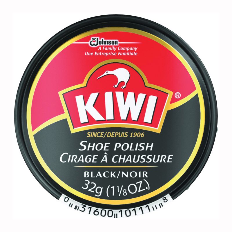 Kiwi 10111 Shoes Polish, Black, Paste, 1.125 oz Can Black