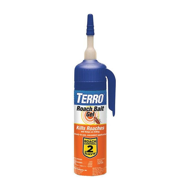 TERRO T502 Roach Bait Gel, Gel, Paste, Mildly Sour, 3 oz Bottle Brown