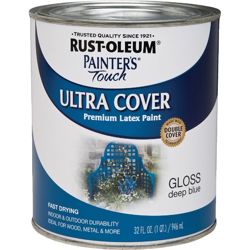 Rust-Oleum Painter&#039;s Touch 2X Ultra Cover Premium Latex Paint 1 Qt., Deep Blue