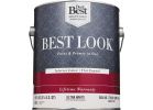 Best Look Latex Paint &amp; Primer In One Flat Enamel Interior Wall Paint 1 Gal., Ultra White
