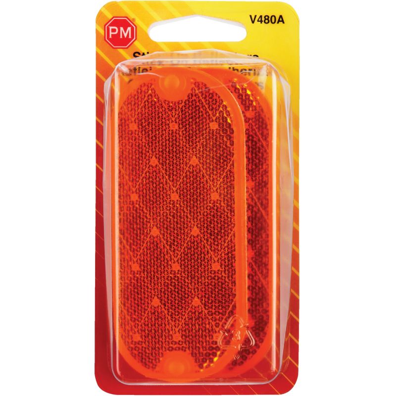 Peterson V480 Oblong Oval Reflector 1-7/8 In. W. X 4-3/8 In. H., Amber