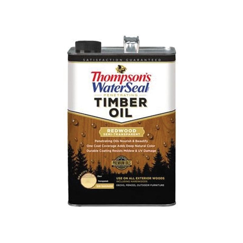 Thompson&#039;s WaterSeal TH.048821-16 Penetrating Timber Oil, Redwood, Liquid, 1 gal, Can Redwood