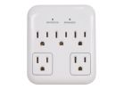 PowerZone OR802155 Tap Surge Protector, 125 V, 15 A, 5-Outlet, 900 Joules Energy, Gray &amp; White Gray &amp; White