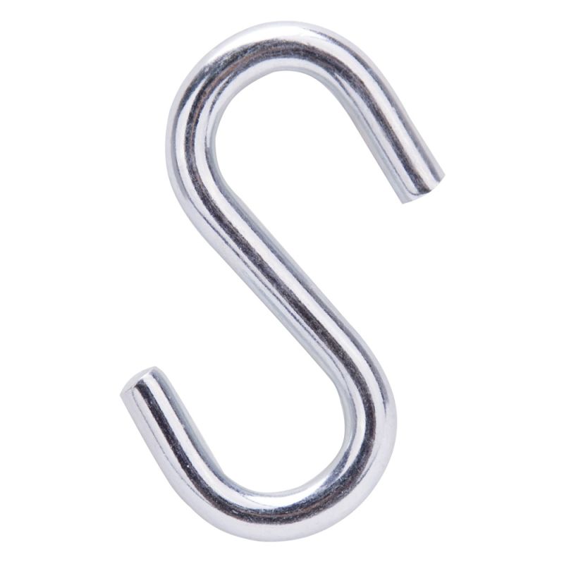ProSource LR373 S-Hook, 100 lb Working Load, 0.229 in Dia Wire, Steel, Zinc Silver (Pack of 20)