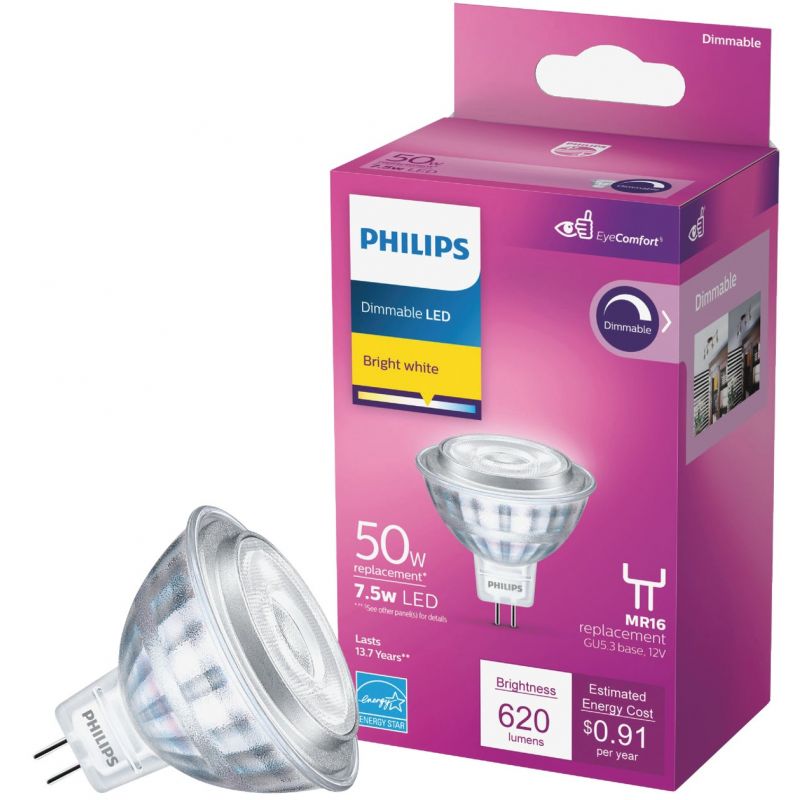 Philips Classic Glass MR16 GU5.3 LED Floodlight Light Bulb