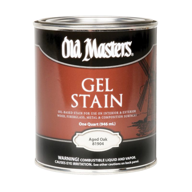 Old Masters 81904 Gel Stain, Aged Oak, Liquid, 1 qt Aged Oak