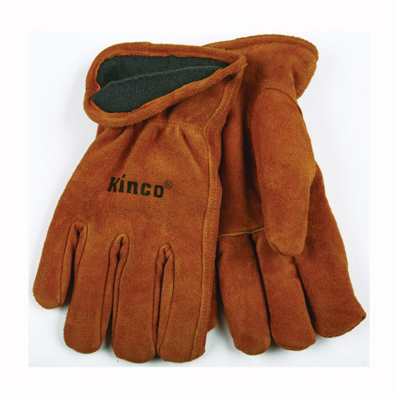 Heatkeep 50RL-M High-Durability Driver Gloves, Men&#039;s, M, 5 in L, Keystone Thumb, Easy-On Cuff, Cowhide Leather, Brown M, Brown