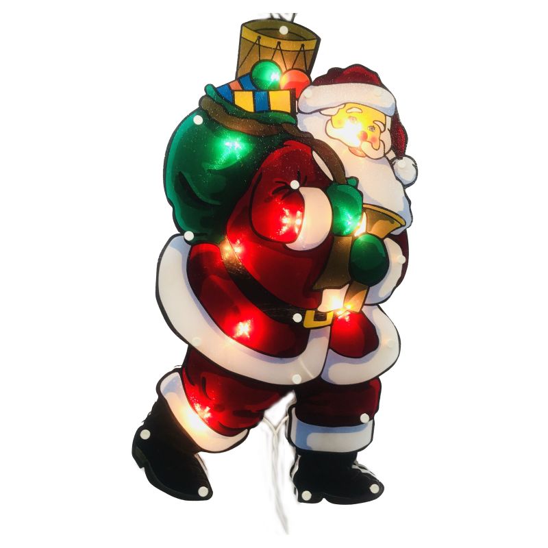 Hometown Holidays 36603 Double-Sided Santa, 3 A, 125 V, 20-Lamp, Diode Lamp, Clear Light, Black/Green/Red/White Black/Green/Red/White