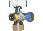 Lasco 3-Way Iron Pipe x Compression Angle Valve 1/2&quot; IP Inletx3/8&quot;C Outletx1/4&quot; C Outlet