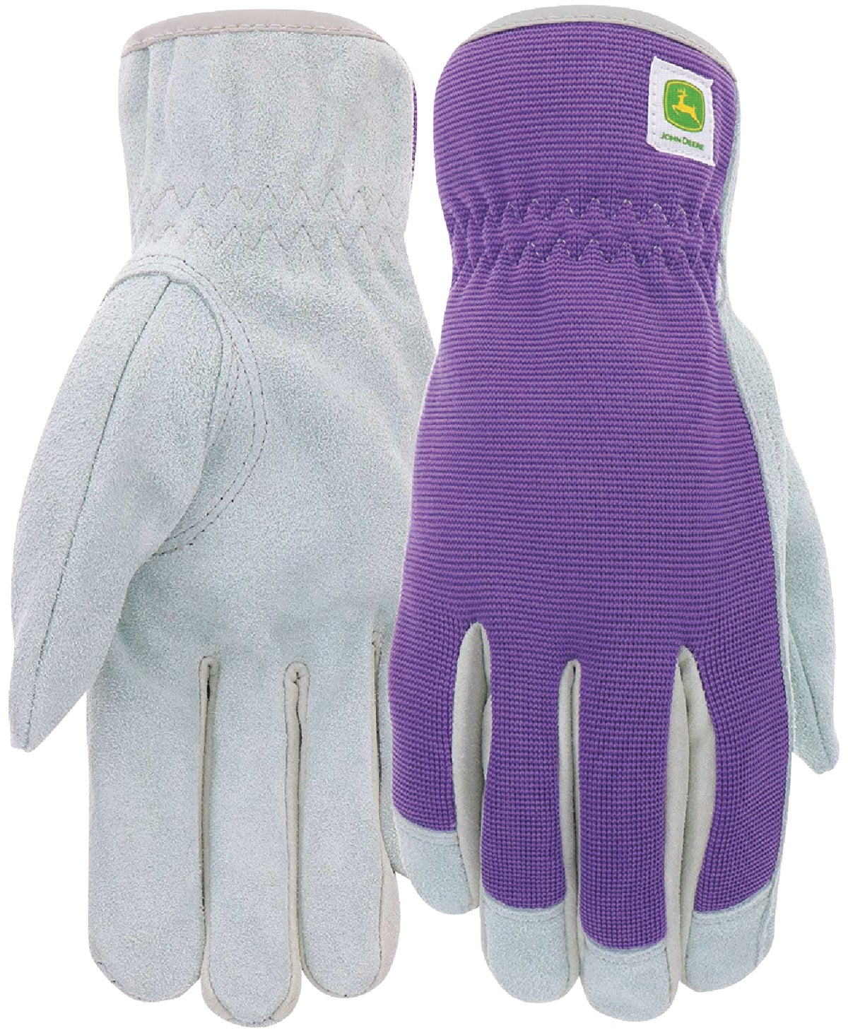 Buy John Deere Leather Work Gloves L, Green & Gray