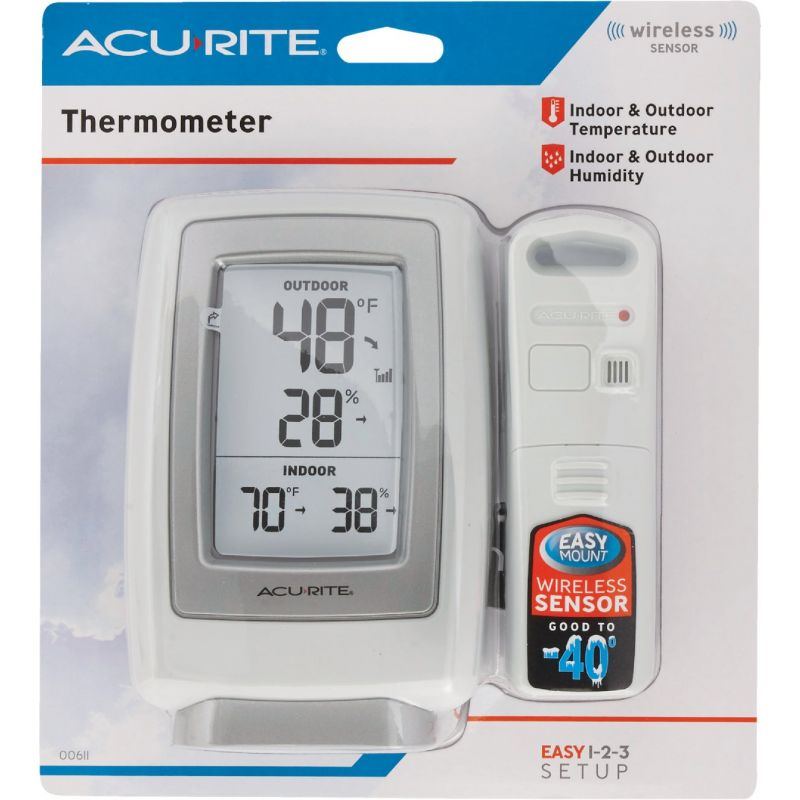 AcuRite Indoor Digital Thermometer & Hygrometer with Temperature and  Humidity Gauge (00325)