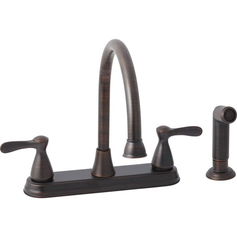 Home Impressions Double Handle Traditional Style Kitchen Faucet With Matching Side Spray