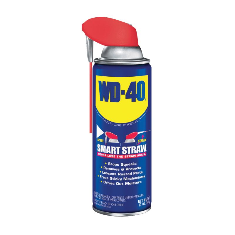 WD-40 SMART STRAW 490057 Lubricant, 12 oz, Aerosol Can, Liquid Light Amber