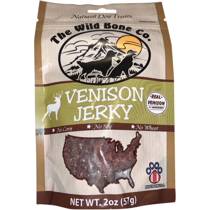 The Wild Bone Company Venison Jerky Dog Treat 2 Oz.