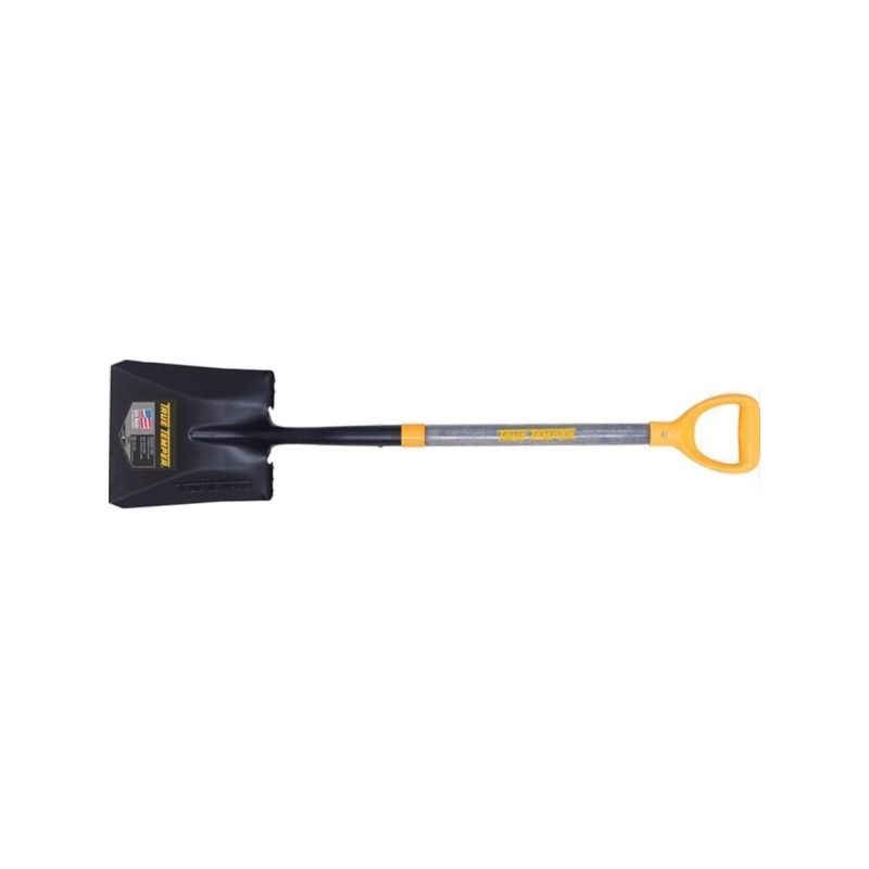 True Temper 2586000 Shovel, 9.64 in W Blade, Steel Blade, Black Blade, Hardwood Handle, D-Grip Handle, 24 in L Handle