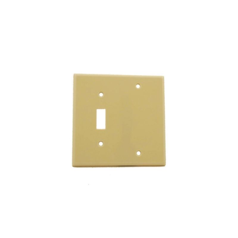 Leviton 001-86006-000 Wallplate, 4-1/2 in L, 2-3/4 in W, 2 -Gang, Thermoset, Ivory, Smooth Ivory