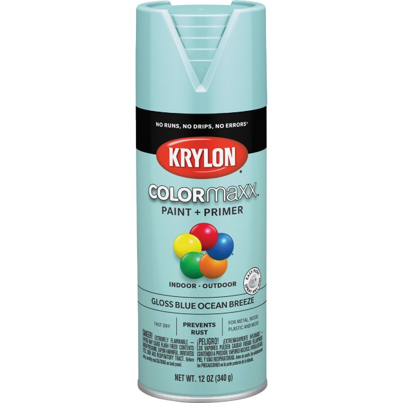 Krylon ColorMaxx Spray Paint + Primer Blue Ocean Breeze, 12 Oz.