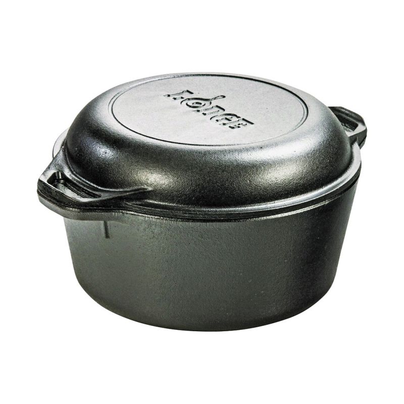 Lodge 5 qt. Cast Iron Dutch Oven with Lid and Spiral Bail Handle