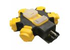 PowerZone ORPBPHU345 Outdoor Power Hub, 3.4 A, 125 V, 2 -USB Port, Black/Yellow Black/Yellow