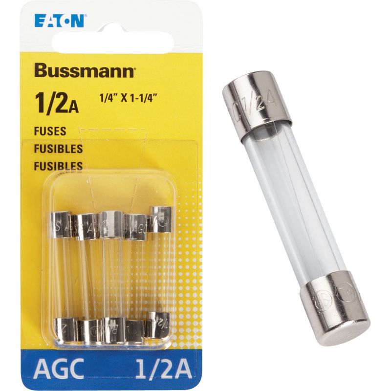 Bussmann Glass Tube Automotive Fuse Clear, 1/2A