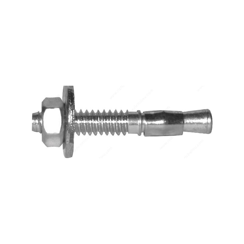 Reliable WAZ12414J Wedge Anchor, 1/2 in Dia, 4-1/4 in L, 692 kg Ceiling, 857 kg Wall, Steel, Zinc