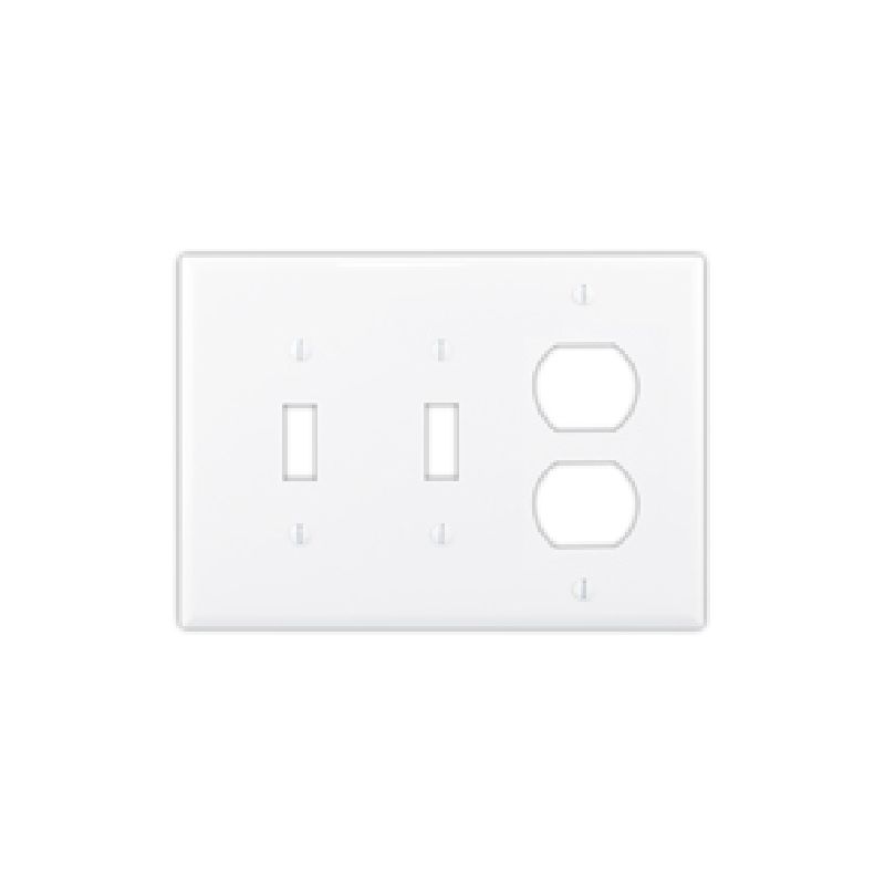 Eaton Wiring Devices PJ28LA Combination Wallplate, 7-1/4 in L, 6 in W, Mid, 3 -Gang, Polycarbonate, Light Almond Mid, Light Almond