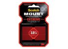 Scotch-Mount 414H-ST Extreme Mounting Strip, 3 in L, 1 in W, Closed-Cell Acrylic Foam Backing, Black Black