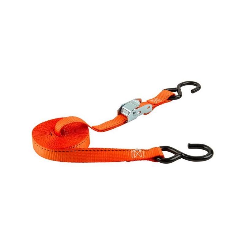 Keeper 89115 Tie-Down, 1 in W, 15 ft L, Orange, 400 lb Working Load, S-Hook End Orange
