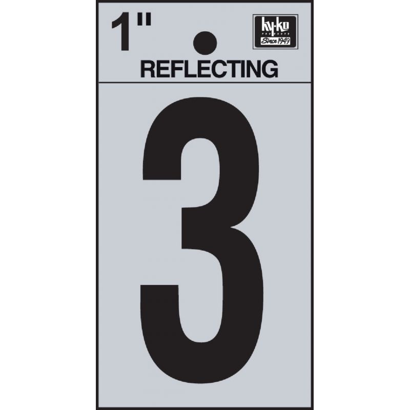 Hy-Ko 1 In. Reflective Numbers Black, Reflective (Pack of 10)