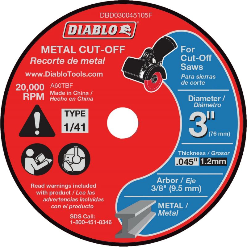 Diablo Type 1/41 Metal Cut-Off Wheel for Cut-Off Saws