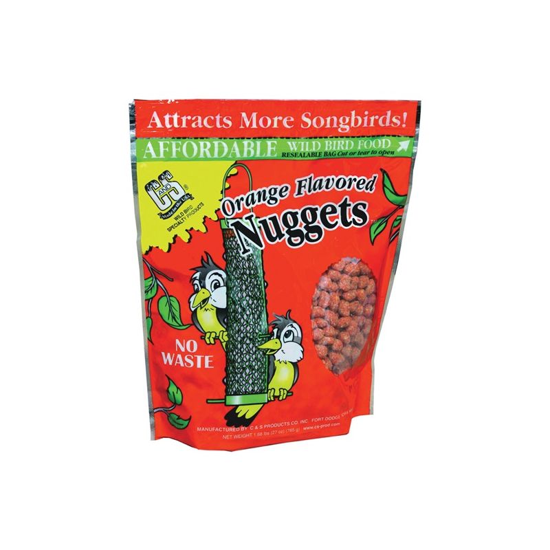 C&amp;S Nuggets CS06103 Bird Food, High-Energy, Orange Flavor, 27 oz Bag