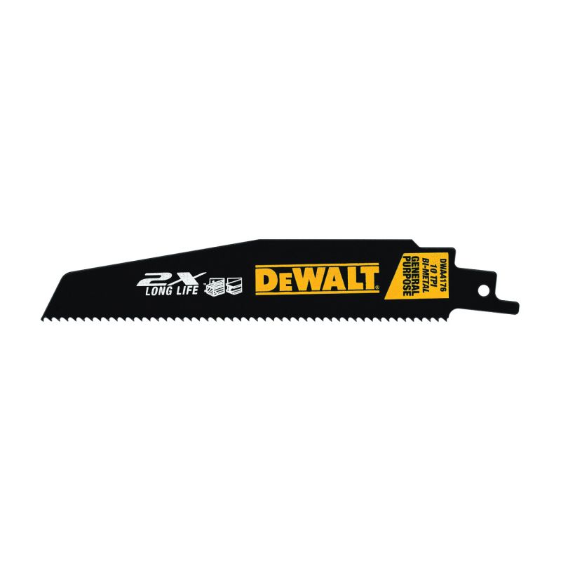 DeWALT DWA4176B25 Reciprocating Saw Blade, 1 in W, 6 in L, 10 TPI Black