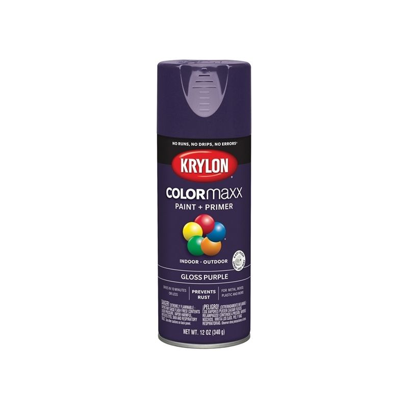 Krylon K05533007 Enamel Spray Paint, Gloss, Purple, 12 oz, Can Purple