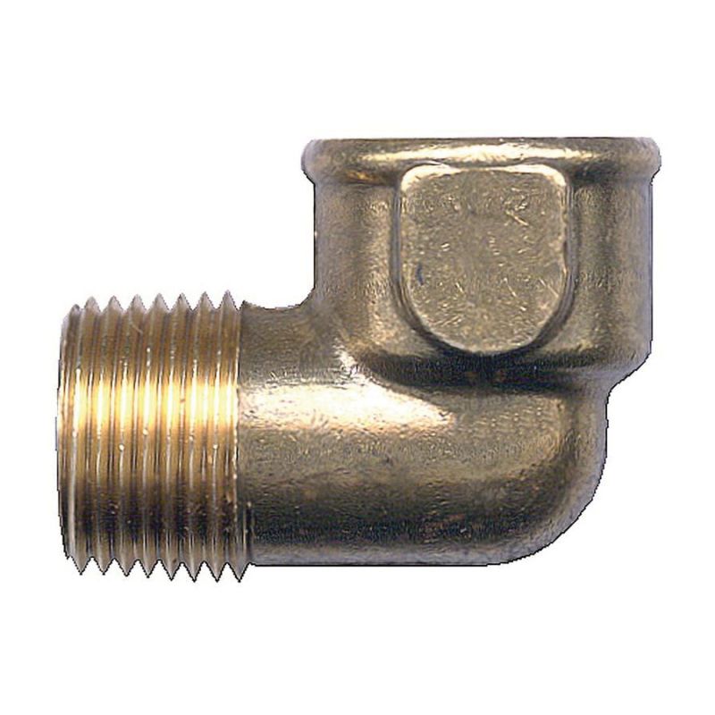 Fairview 116-BP Street Pipe Elbow, 1/4 in, FPT x MPT, 90 deg Angle, Brass, 1200 psi Pressure